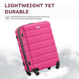 Suitour 4 Piece Luggage Sets, Hard Shell Suitcase Set with Spinner Wheels 16 20 24 28inch Travel Sets(Rose Red)