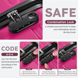 Suitour 6 Piece Luggage Sets, 16, 20, 24, 28 inch Hardside Carry - on and Checked Suitcase Set with Expandable Travel Duffle Bag Sets(Rose Red)