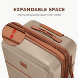 Suitour Expandable 4 - Piece Luggage Set (14" 19" 23" 27") ABS Hardside Suitcase Sets with Spinner Wheels Checked Luggage Travel Suitcase
