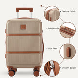 Suitour Expandable 4 - Piece Luggage Set (14" 19" 23" 27") ABS Hardside Suitcase Sets with Spinner Wheels Checked Luggage Travel Suitcase