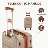 Suitour Expandable 4 - Piece Luggage Set (14" 19" 23" 27") ABS Hardside Suitcase Sets with Spinner Wheels Checked Luggage Travel Suitcase