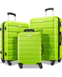 Suitour Luggage 3 Piece Sets Hard Shell Luggage Set with Spinner Wheels, TSA Lock, 20 24 28 inch Travel Suitcase Sets, Lime Green