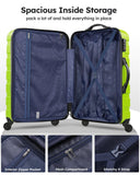 Suitour Luggage 3 Piece Sets Hard Shell Luggage Set with Spinner Wheels, TSA Lock, 20 24 28 inch Travel Suitcase Sets, Lime Green