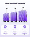 Suitour Luggage Set 3 piece,Hardside Lightweight Suitcase Sets with Spinner Wheels TSA Lock for Travel