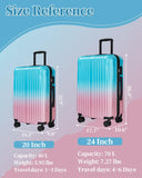 sukiost Checked Luggage, 24 Inch Hardside Suitcase, Lightweight Hardshell with TSA Lock, Large Suitcase with Spinner Wheels