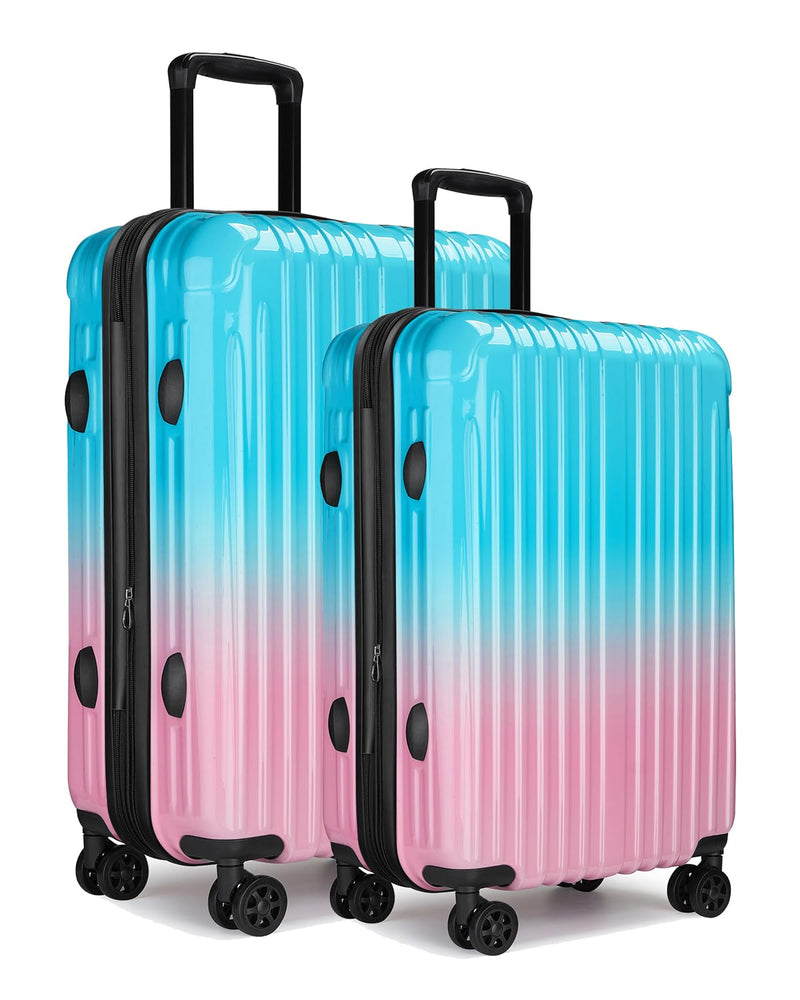 sukiost Luggage Set, 20 Inch Carry on Luggage, 24 Inch Checked Luggage Lightweight Hardside Suitcase With Spinner Wheels, TSA Lock, 2 - Piece Set