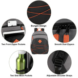 Summit Ridge Backpacks with Bungee Cord Front | 17” Multi Pocket Backpack for Adults, College, Travel (Grey/Black)