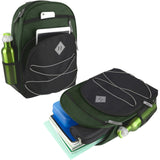 Summit Ridge Boys and Girls School Backpacks with Bungee Cord Front | 17” Multi Pocket Backpack for Kids, Teens, Adults, Travel (Green/Black)