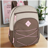 Summit Ridge Boys and Girls School Backpacks with Bungee Cord Front | 17” Multi Pocket Backpack for Kids, Teens, Adults, Travel (Khaki/Brown)
