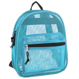 Summit Ridge Mini 11 Inch Mesh Backpack for Women, Men, Beach Toys, Pool, and Swimming Gear; Mini Transparent Backpacks with Padded Straps (Aqua)