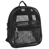 Summit Ridge Mini 11 Inch Mesh Backpack for Women, Men, Beach Toys, Pool, and Swimming Gear; Mini Transparent Backpacks with Padded Straps (Black)