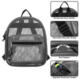 Summit Ridge Mini 11 Inch Mesh Backpack for Women, Men, Beach Toys, Pool, and Swimming Gear; Mini Transparent Backpacks with Padded Straps (Grey)