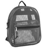 Summit Ridge Mini 11 Inch Mesh Backpack for Women, Men, Beach Toys, Pool, and Swimming Gear; Mini Transparent Backpacks with Padded Straps (Grey)