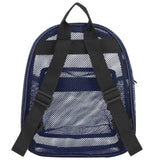 Summit Ridge Mini 11 Inch Mesh Backpack for Women, Men, Beach Toys, Pool, and Swimming Gear; Mini Transparent Backpacks with Padded Straps (Navy)