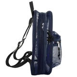Summit Ridge Mini 11 Inch Mesh Backpack for Women, Men, Beach Toys, Pool, and Swimming Gear; Mini Transparent Backpacks with Padded Straps (Navy)