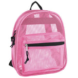 Summit Ridge Mini 11 Inch Mesh Backpack for Women, Men, Beach Toys, Pool, and Swimming Gear; Mini Transparent Backpacks with Padded Straps (Pink)