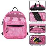 Summit Ridge Mini 11 Inch Mesh Backpack for Women, Men, Beach Toys, Pool, and Swimming Gear; Mini Transparent Backpacks with Padded Straps (Pink)