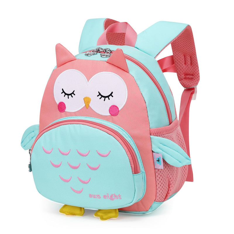SUN EIGHT Preschool Backpack Toddler for Girls Animal Waterproof Kids Backpack 3D Cartoon School Bag for Baby Girl Boy 1 - 5 Years（Cute Owl）