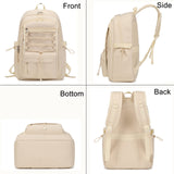 Sunborls School Travel Laptop Backpack Teen Girls Weekend Leisure Vacation Rucksacks Unisex 15.6in Handmade Rope Decoration Student Cute Lightweight High - Capacity The Gift Bookbag (Off - White)