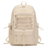 Sunborls School Travel Laptop Backpack Teen Girls Weekend Leisure Vacation Rucksacks Unisex 15.6in Handmade Rope Decoration Student Cute Lightweight High - Capacity The Gift Bookbag (Off - White)