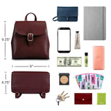 SUNLIGHT LEAVES Simple Vegan Leather Flap 3 Way Convertible Backpack For Women Classic Vintage Faux Leather Fashion Daypack (Red)
