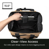 SUNNY BIRD Laptop Backpack, 15.6 Inch Laptop Work Bag, Wide Open Casual Daypack for Women, Men and Adult (Brown)