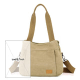 Sunshinejing Women's Canvas Purse Small Shoulder Tote Work Crossbody Bag Multi - pocket Handbag (Army Green)