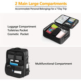 SUOCO Travel Backpack with Vacuum Bag, 70L Seal Compression Air Vac Back Pack with Travel Pump, Carry On Suitcase Luggage Flight Approved for Men Women Personal Item, Black