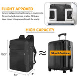SUOCO Travel Backpack with Vacuum Bag, 70L Seal Compression Air Vac Back Pack with Travel Pump, Carry On Suitcase Luggage Flight Approved for Men Women Personal Item, Black