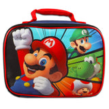 Super Mario Backpack & Lunch Box Set - School Supplies, Stickers, Bottle & More