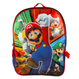 Super Mario Backpack & Lunch Box Set - School Supplies, Stickers, Bottle & More