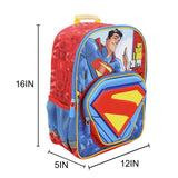 Superman Hero & Logo 14" Backpack for Toddler Boys