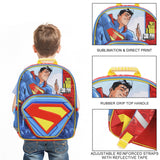 Superman Hero & Logo 14" Backpack for Toddler Boys