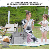 SUPROMOMI Diaper Tote: Large Baby Bag for Boy Girl,Shoulder Mommy Bag Can Make Twins and 2 Kids Nappy Package Mom Hospital Use Grey