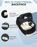 suratio Small Black Laptop Backpack for Women - 14 Inch Laptop Compartment, Lightweight Waterproof Travel Backpack for College, Work