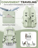 suratio Small Laptop Backpack for Women - 14 Inch Laptop Compartment, Lightweight Waterproof Travel Backpack for College, Work, Green