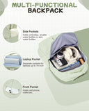 suratio Small Laptop Backpack for Women - 14 Inch Laptop Compartment, Lightweight Waterproof Travel Backpack for College, Work, Green