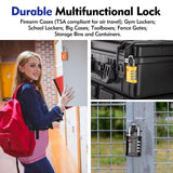 SURE LOCK TSA Accepted Heavy Duty Big Combination Luggage Padlock for Gun Cases, Transporting Equipment Cases in Trade Show, Music and Medical Industries (2, Black)