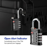 SURE LOCK TSA Accepted Heavy Duty Big Combination Luggage Padlock for Gun Cases, Transporting Equipment Cases in Trade Show, Music and Medical Industries (2, Black)