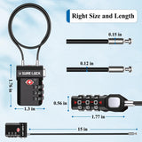 SURE LOCK TSA Approved Long Cable Luggage Lock 15 - Inch Flexible Travel Lock to Secure Multiple Bags or Anchor to Fixed Objects, Resettable Combination with Visual Indicator Black 1 Pack