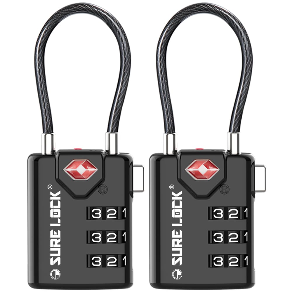 Decipher Luggage Code SURE LOCK TSA Compatible Travel Luggage Locks, Inspection Indicator ...