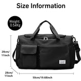 Suruid Sports Gym Duffel Bag with Shoes Compartment and Dry Wet Separated Pocket for Men and Women - Overnight Weekender Training Handbag Yoga Bag - Black