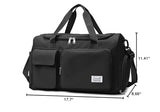Suruid Sports Gym Duffel Bag with Shoes Compartment and Dry Wet Separated Pocket for Men and Women - Overnight Weekender Training Handbag Yoga Bag - Black