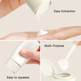 Suteng Travel Bottles for Toiletries, 5 Pack Travel Size Containers, TSA Approved Leak Proof - Silicone Toiletry Containers with Clear Bag for Shampoo, Conditioner & Lotion, Travel Essentials (White)