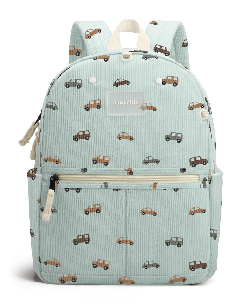 suwarble Corduroy Toddler Backpack for Boys Girls 2 - 6, Preschool Kindergarten Backpack - Cute Kids Backpacks for Boys Girls 14" H