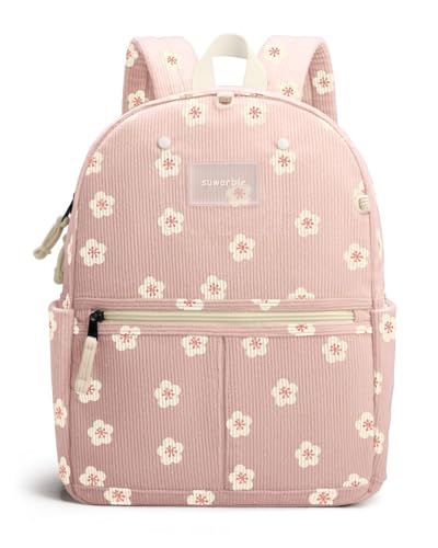 suwarble Corduroy Toddler Backpack for Girls Boys 2-6, Preschool Kindergarten Backpack - Cute Kids Backpacks for Boys Girls 14" H