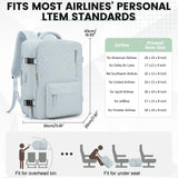 suwasp Vacuum Backpack Travel with Pump, Travel Backpack for Women Men, Vacuum Compression Bags with Laptop Compartment/Shoe Compartment, Personal Item Carry On Backpacks Flight Approved, Light Blue