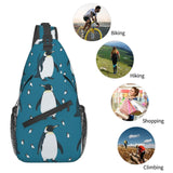 SVEFDOC Men Women Sling Shoulder Backpack Foldable Unbalance Shoulder Chest Crossbody Bag, Penguin Atlantic Anti - Theft Multipurpose Rucksack Bookbag Backpack