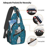 SVEFDOC Men Women Sling Shoulder Backpack Foldable Unbalance Shoulder Chest Crossbody Bag, Penguin Atlantic Anti - Theft Multipurpose Rucksack Bookbag Backpack