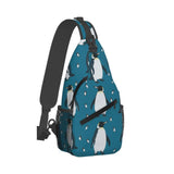 SVEFDOC Men Women Sling Shoulder Backpack Foldable Unbalance Shoulder Chest Crossbody Bag, Penguin Atlantic Anti - Theft Multipurpose Rucksack Bookbag Backpack